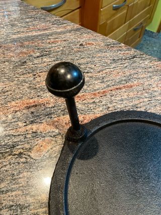 Plancha doble de hierro fundido para filloas