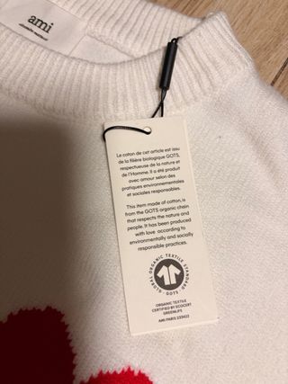 Jersey Ami Paris Blanco Corazón Rojo