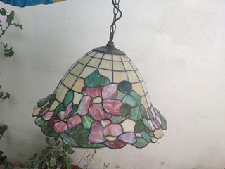 Lámpara colgante cristal Tiffany flores