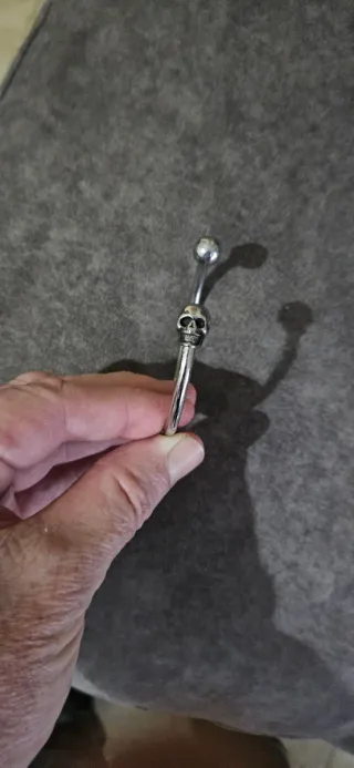 Pulsera acero doble calavera