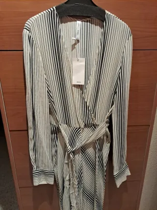 Vestido largo rayas blanco y negro