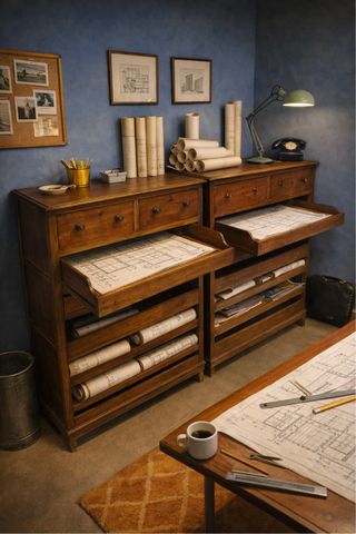 Cajoneras antiguas de arquitecto