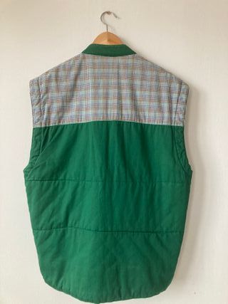 Chaleco vintage CLARK verde y cuadros Talla M
