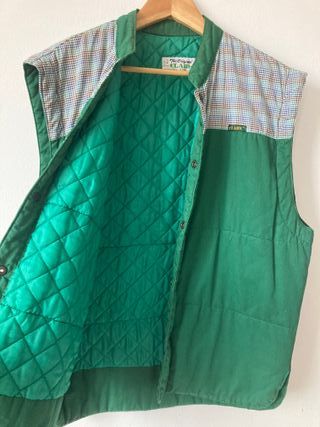 Chaleco vintage CLARK verde y cuadros Talla M