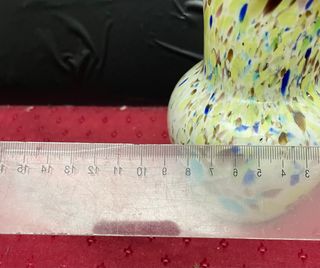 Jarra antigua vidrio soplado multicolor