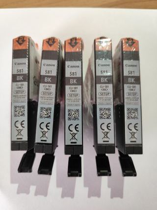5 cartucce Canon CLI-581 NERO BK originali