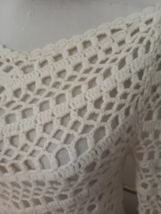 Abito uncinetto lana panna