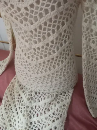 Abito uncinetto lana panna