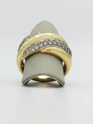 Anillo de Oro 18k bicolor con Brillantes.