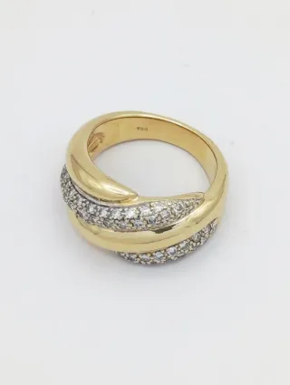 Anillo de Oro 18k bicolor con Brillantes.