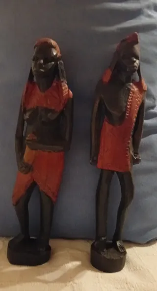 Pareja Figuras Madera Artesanales