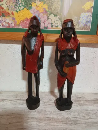 Pareja Figuras Madera Artesanales