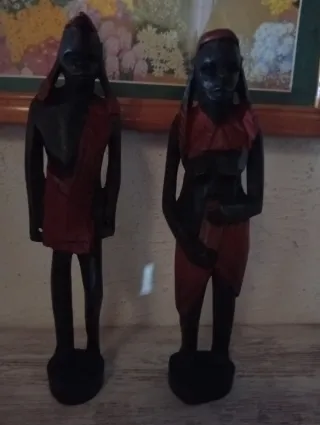 Pareja Figuras Madera Artesanales