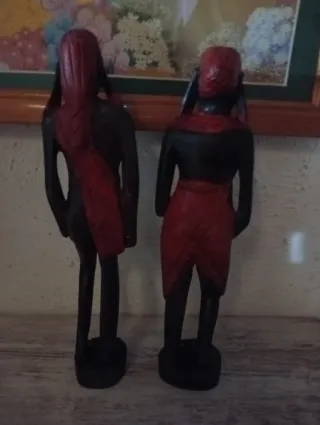 Pareja Figuras Madera Artesanales