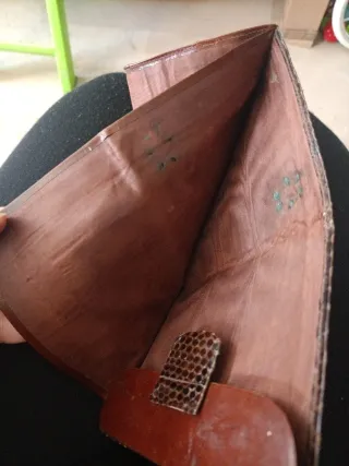 Cartera piel serpiente marrón vintage