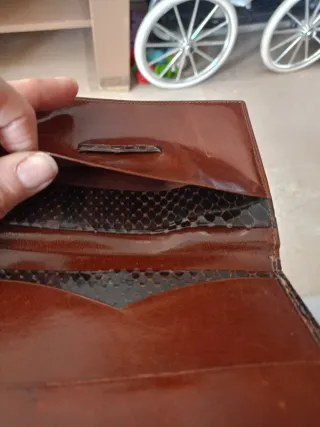 Cartera piel serpiente marrón vintage