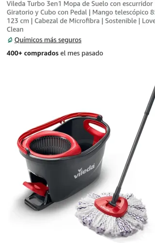 Mopa Vileda Turbo 3en1 con Cubo y Pedal