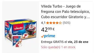 Mopa Vileda Turbo 3en1 con Cubo y Pedal