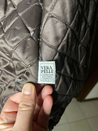 Giacca vera pelle cerata vintage donna