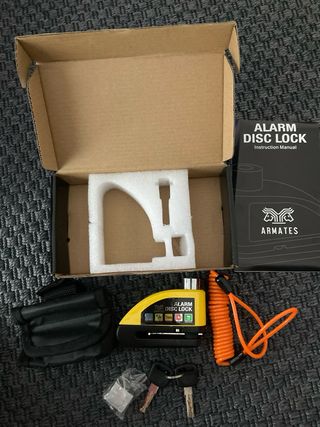 Candado Antirrobo Moto con Alarma y Accesorios