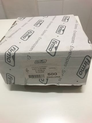 Caja 500 sobres con ventana 115x225mm