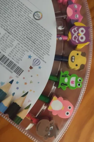 Set 20 Lápices con Gomas de Animales