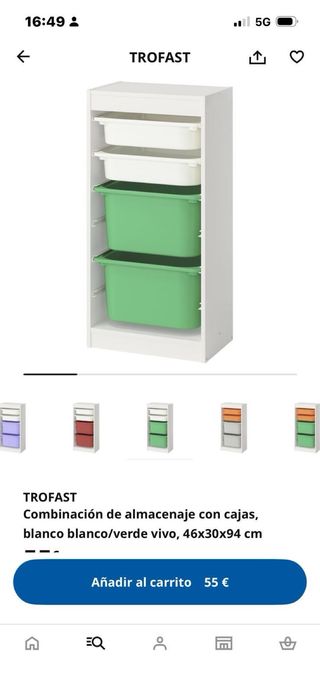 Mueble Cajones Ikea Trofast Verde y Naranja