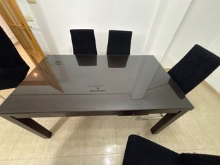 Mesa Comedor Madera y Cristal