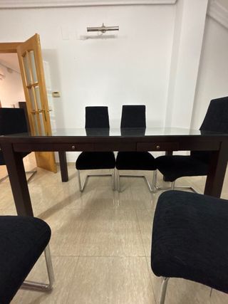 Mesa Comedor Madera y Cristal