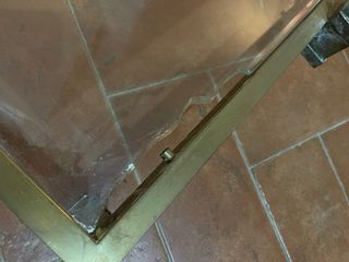 Tavolino cristallo e ottone anni 70-80