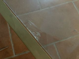 Tavolino cristallo e ottone anni 70-80