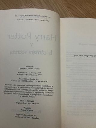 4ª EDICIÓN Harry Potter y la cámara secreta