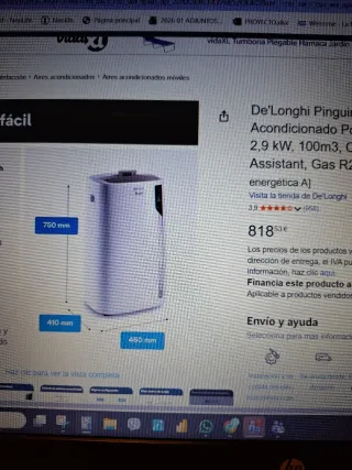 Aire Acondicionado Portátil DeLonghi Pinguino