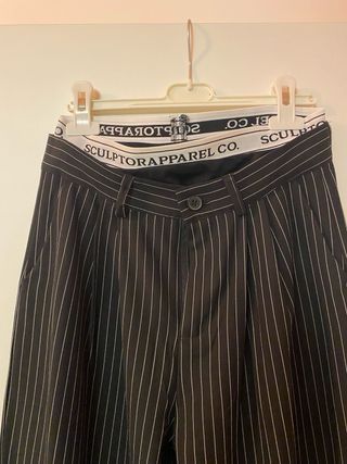 Pantaloni donna gessati Azaka