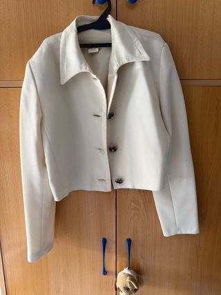 Chaqueta torera beige mujer talla 42