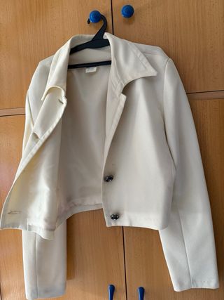 Chaqueta torera beige mujer talla 42