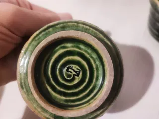 Set 5 ciotole ceramica giapponese Oribe-yaki