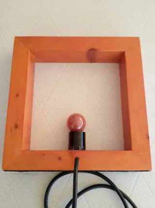 Lámpara de diseño madera caoba