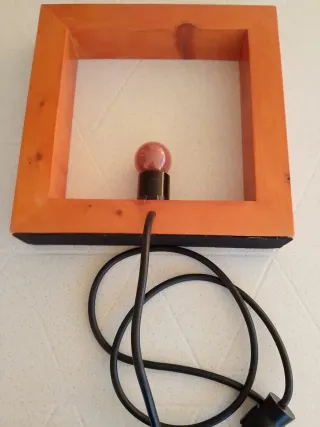 Lámpara de diseño madera caoba