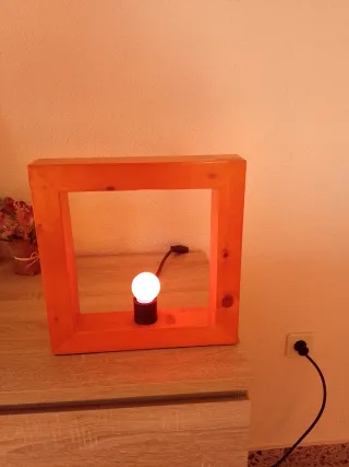 Lámpara de diseño madera caoba