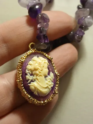 Collana Cameo Viola e Oro