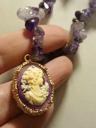 Collana Cameo Viola e Oro