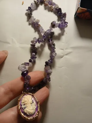 Collana Cameo Viola e Oro