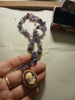 Collana Cameo Viola e Oro