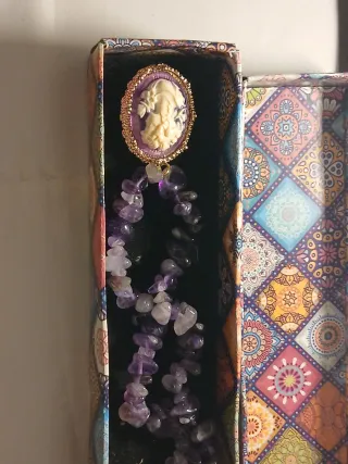 Collana Cameo Viola e Oro