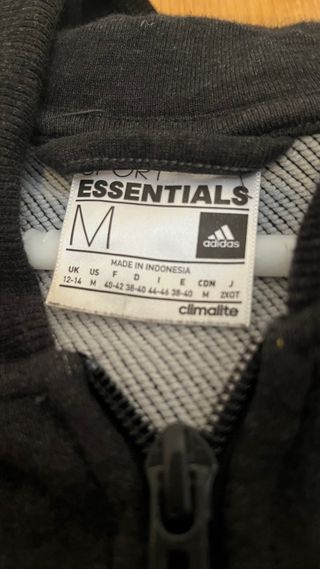 Sudadera Adidas Negra con Rayas Rojas Talla M