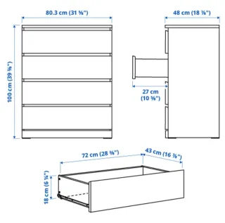 Cómoda Cajonera Madera Ikea Malm