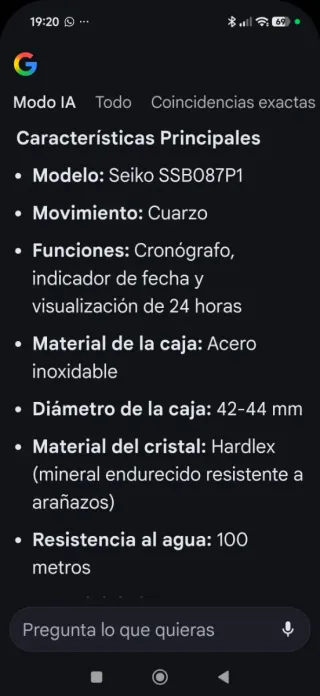 Reloj Seiko Cronógrafo 100M