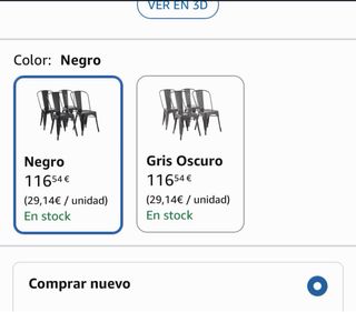 4 Sillas Comedor Metal Apilables Nuevas