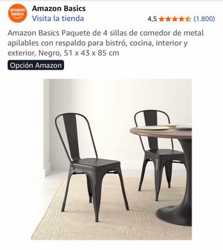 4 Sillas Comedor Metal Apilables Nuevas